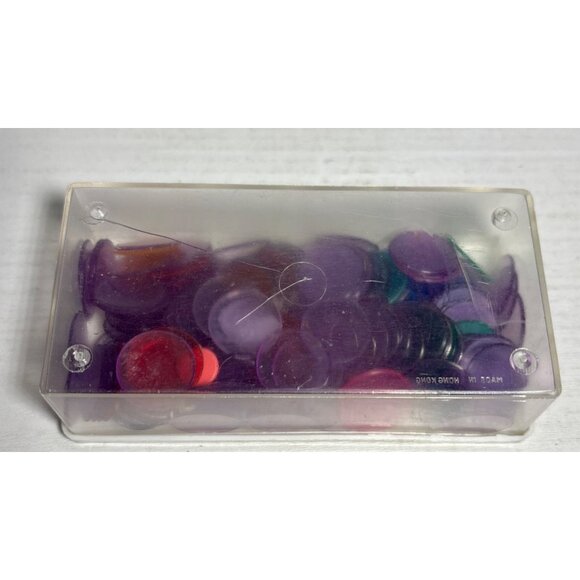 Transparent Multicolor Bingo Chips With Clear Storage Box Approx 300 Chips - Picture 5 of 5